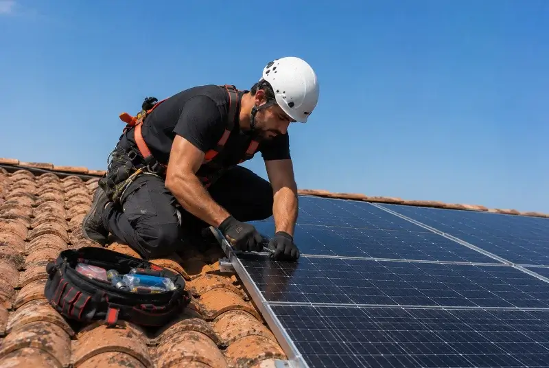 Maintenance et monitoring de panneaux solaires à Larra